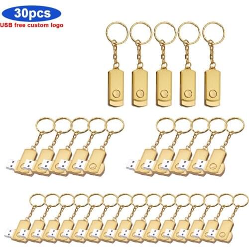30pcs/lot free custom logo Memory Storage Devices U disk Pen Drive USB Flash Drive Rotate 4g 8g 16g 32g Micro usb for computer
