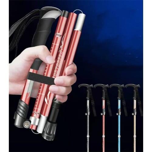 4 sections/5 sections trekking poles ultra-light trekking folding poles trekking trekking poles camping family trekking poles 1