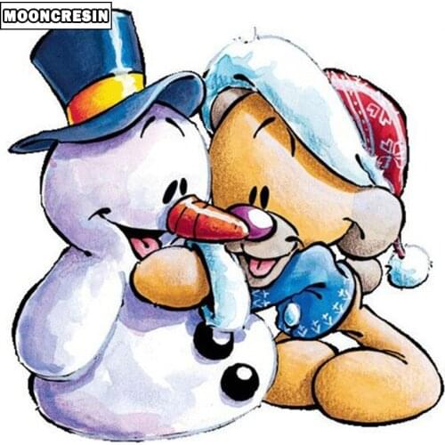5D Diy Diamond Painting Full Cartoon Snowman Diamond Embroidery Cross Stitch Bear Handicraft Mosaic Diamond Christmas Decoration
