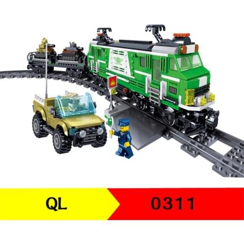 890Pcs QL0311 Building Block Train Series Carrying Train Childrens Educational Assembling Toy Small Particle Toy Gifts