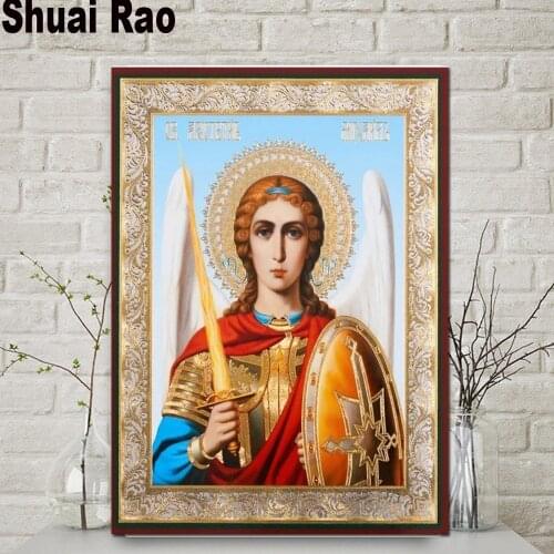 5d Archangel Michael diamond painting full square round drill 3d diamond embroidery icon orthodox religion art for home decor