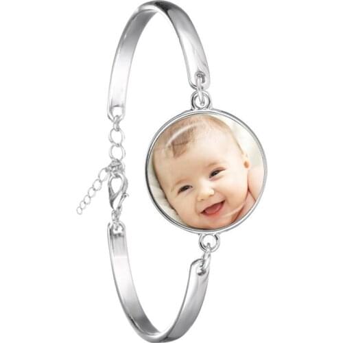 Handmade Personality Chain Bracelet Photo Family Baby Child Dad Mom Brother Sister Grandparents Portrait Bangle Private Gift