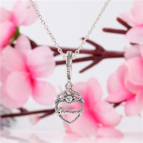 Love Pendant 925 Sterling Silver Diamond Heart Pendant Takeaway Hot Bracelet Original Beads Charms
