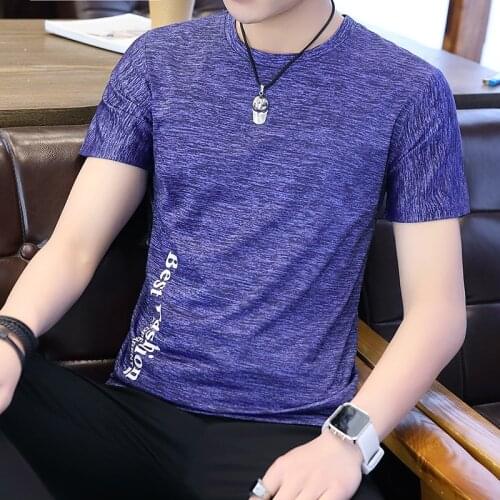 Sports short sleeve t-shirt mens summer elastic large mens comfortable clothes