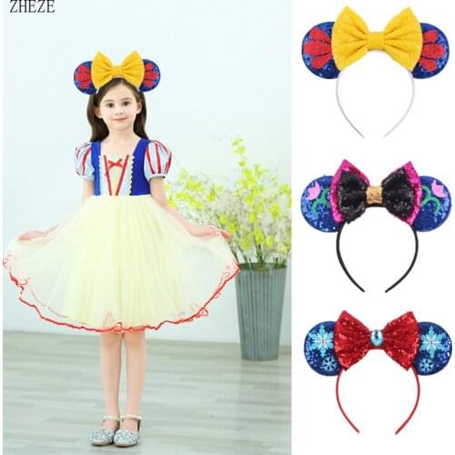 Mouse Ears Headband Star Festival DIY Girls Hair Accessories Christmas Wholesale Sequin Hairbows Party Hairband Mujer