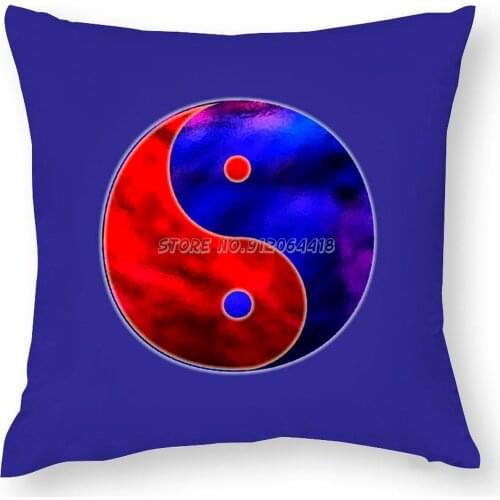 Yin Yang Pillow Case Custom Square Pillow Cover Case Zipper Pillowcase Yin Yang Yinyang Yang Energy New Age Healing Symbol Calmi
