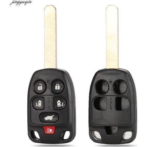 Jingyuqin Remote Car Key Case Shell For HONDA Odyssey Elysion Auto Key Housing Fob Replacement 5/6 Buttons