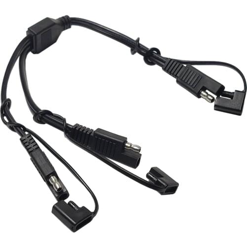 JKM 105℃ SAE 1 To 2 Quick Disconnect Plug Cable Motorcycle Battery Charging Power Extension Cord For RV, Yacht, Radio