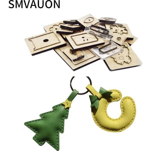 Smvauon Diy Leather Key Pendant Phone Pendant Christmas Tree Pendant Bag Pendant Suitable For Die Cutting Machine
