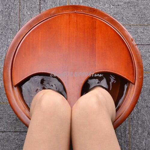 Red Foot Soaking Wooden Basin Foot Washing Household Wooden Basin Foot Bath Solid Wood Cask Foot Therapy Foot Bath Health Consta
