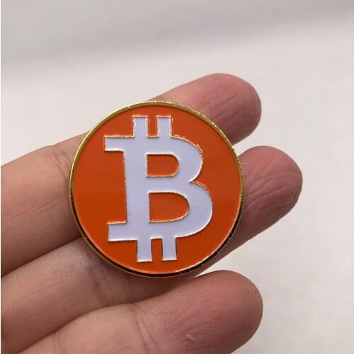 Creative Souvenir Zinc Alolly Bitcoin Brooch Fashion High Quality it Coin Art Collection Physical Gold Commemorative Bit Coin