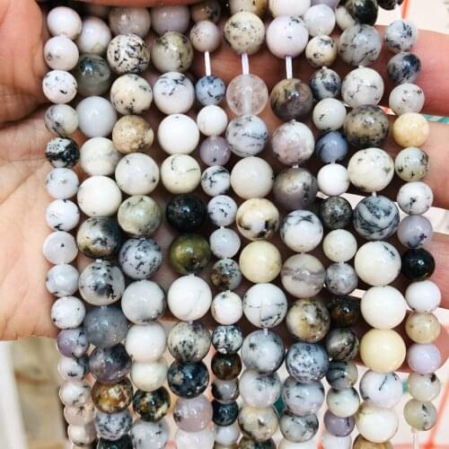 Natural Muliti Dendritic Opal Beads 6mm 8mm 10mm Round Gem Stone Loose Beads for jewelry making,1 of 15"strand