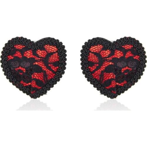 Lace Red Heart Nipple Pasties For Women Flirting Fetish Restraints Nipple Cover Ladies Stickers Bra Accessories sexy milk pastie