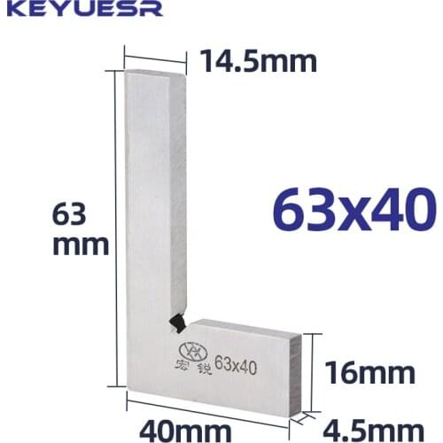 63x40mm Knife Edge Square Ruler 90 Degree angle gauge angle view measuring instruments Wood processing tools ruler angle square