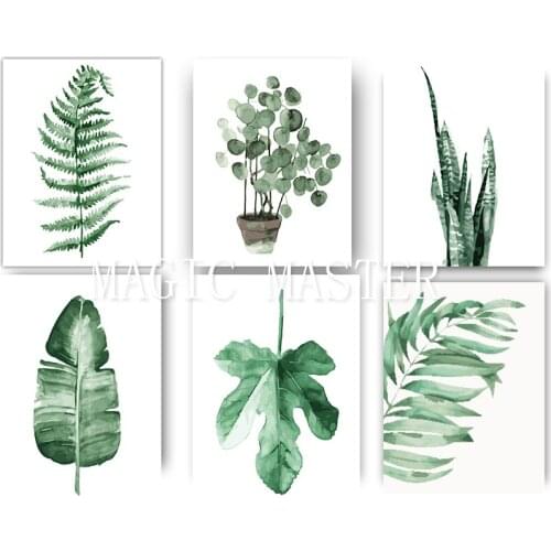 Oil Painting Plant Painting By Numbers Leaf Paint Canvas Picture DIY Modern Hand Painted Modern Color Numbers wholesale