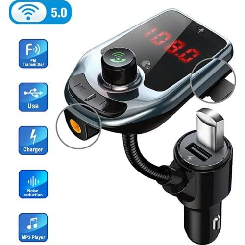 Mayitr USB Car Charger Cigarette Lighter FM Transmitter MP3 Player Radio Adapter Kit Dual USB Charger FM Transmitter Adapter