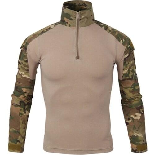 Men Army Tactical T shirt SWAT Soldiers Military Uniform Male Long Sleeve Camouflage CS Game Clothes Combat Paintball Tops Tees