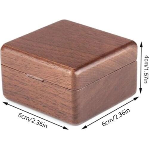N7MF Wedding Ring Box Engagement Ring Bearer Box Wooden Double Ring Box Decorative Jewelry Box Rustic Decor Box