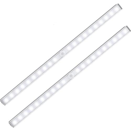 PIR Motion Sensor 20 LED Under Cabinet Light Closet Wall lamp led Rigid Strip Bar Light Kitchen Wardrobe Emergency Night Lamp