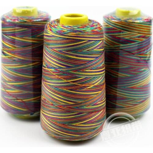 1 roll craft sewing threads colorful rainbow fashion 3000yards high tenacity diy clothes crochet hand knitting