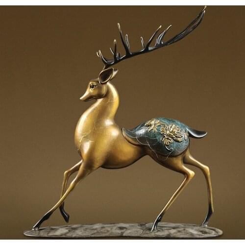 Home entrance living room bedroom study office sika deer auspicious copper crafts ornaments