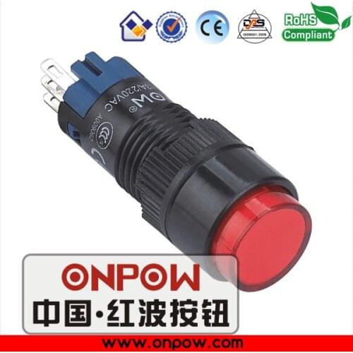 ONPOW 12mm plastic 1NO1NC momentary round head push button switch LAS2Y-11/R