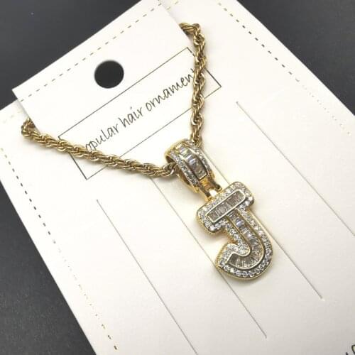 New Personality Fashion Zircon necklace for women Jewelry Gift Cubic Zirconia custom Letters pendants for men Necklace W