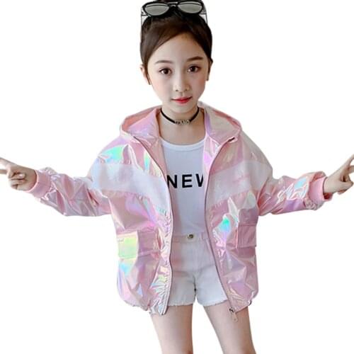 Big Girls Coat Outerwear Letter Coat Girl Summer Childrens' Jacket Casual Style Childrens Clothing 6 8 10 12 14