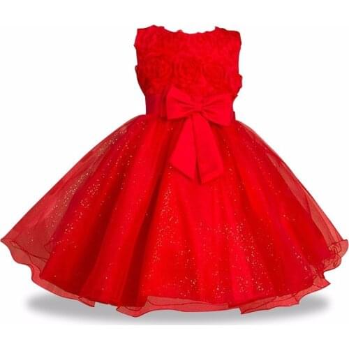 Christmas Baby Girls Dress For Evening Prom Party Costume Little Girl Red Gown Teenage Kids Clothes Wedding Birthday Dresses