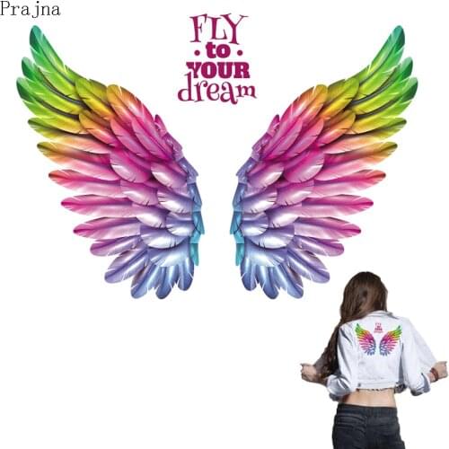 Prajna Wings Iron On Transfer Vinyl Heat Transfer Patches Stripes For Clothes Butterfly Patch Thermo Stickers On Clothes Badge