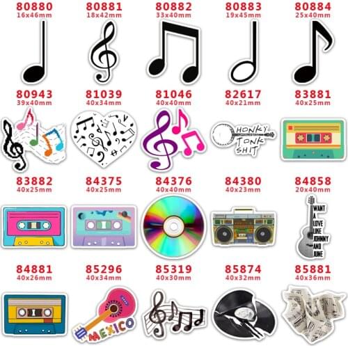 DIY Craft Supplies Sewing Accessories Cartoon Music Printed Planar Resins Mold 10 Pieces. PR-80880