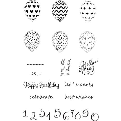AZSG Various Balloons / Happy Birthday Clear Stamps For DIY Scrapbooking Decorative Card Making Crafts Fun Decoration Supplies