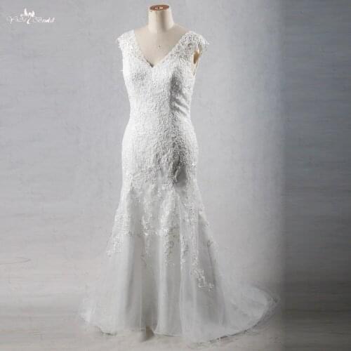 RSW1072 Yiaibridal V Neck Venice Lace Appliques Backless Cheap Wedding Dress Mermaid Made In China