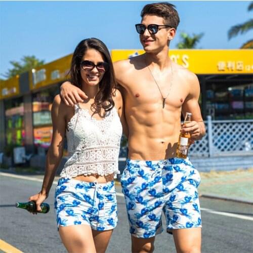 SD617 cool beach leisure briefs honeymoon vacation couple swim trunk boxers shorts men women swimwear sunga board men swimsuits
