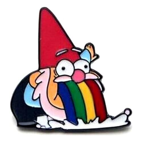 Cute Rainbow Color Beard Grandfather Brooch Cartoon Character Christmas Grandpa Denim Backpack Dress Anime Badge Gift