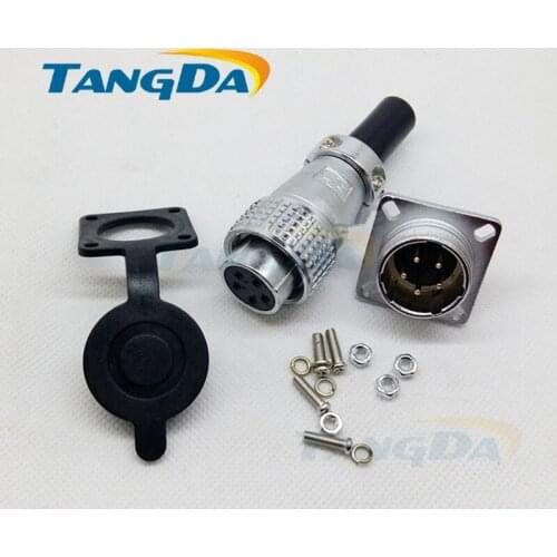 Tangda Aviation Plug connectors PLS20 P20 2 3 4 5 6 7 8 9 10 12 pin core P 20mm square flange Socket 2p 7pin 8pin 9pin 10pin 12p