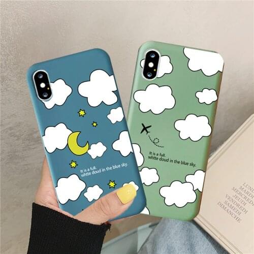 Smile Face Letter Clouds Phone Cases for IPhone X 6 6s 7 8 Plus XS Max Moon Thin Slim Soft TPU Silicone Cover Case