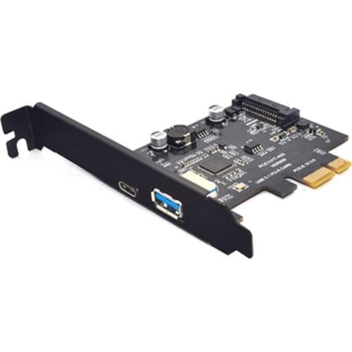 USB 3.1 Type C PCIe Expansion Card PCI-E to USB3.1 GEN 2 10Gbps USB Type-C + USB3.0 Type a Riser Card