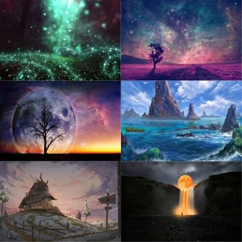 Photo Studio Props Photography Backdrop Fantasy Night Scene Forest Moonlight Indoor Decoration Vinyl Background Birthday