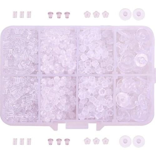 Bullet ear plug transparent plastic ear cap earplugs mixed boxed diy jewelry earrings accessories earring making supplies