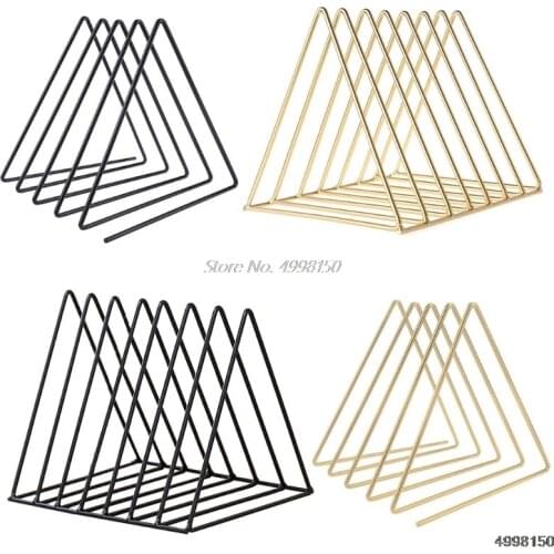 Iron LP Record Rack Triangle Book Magzine Holder Desk Record Storage Organizer Dropship