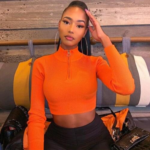 Womens Turtleneck Long Sleeve T-Shirt New Fall Spring Female Fitness Clothes Sports Tops Solid Color Half Zip Up Ribbed Tees