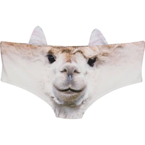 Women Panties with ears Underwear Alpaca Printing Briefs Woman Underwear Sexy Lingerie Womens Intimates Panties