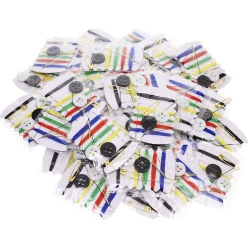 10Pcs Handy Travel Sewing Kits Thread Repair Emergency Kit With Needles Threads Button Safety Pin For Home Hotel Necessities