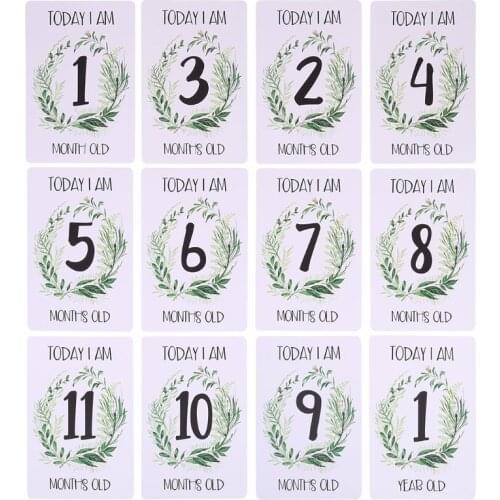 Baby Monthly Cards Sticker Photography Photo Age Cards Baby Shower Registry Gift Q1FE