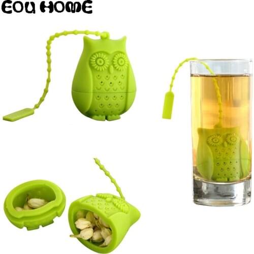 1Pce Creative Owl Shape Tea Infusers Teaspoon Filter Silicone Loose-leaf Tea Infuser Filter Diffuser Fun Cartoon Tea Accessories