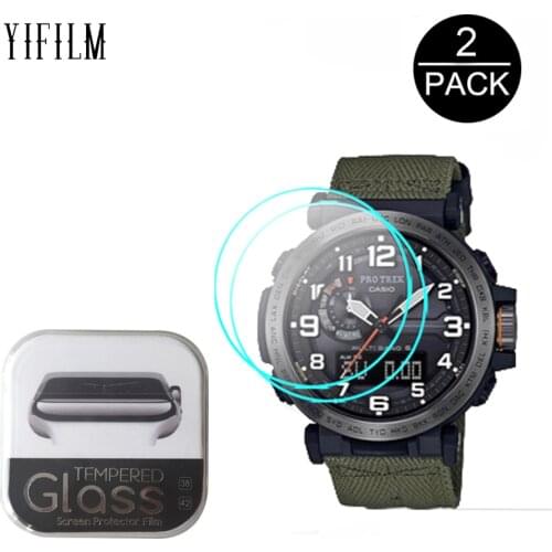 2PCS 2.5D HD 9H Hardness Anti-Scratch Glass For Casio PRW-6600 PRW-6600YB Water-proof Screen Protector Premium Tempered Glass
