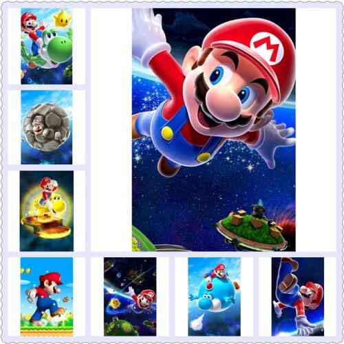 5D Diy diamond Painting Plumber Cartoon Super Mario Childhood Diamond Full Square/Round Cross Stitch Embroidery Mosaic hom