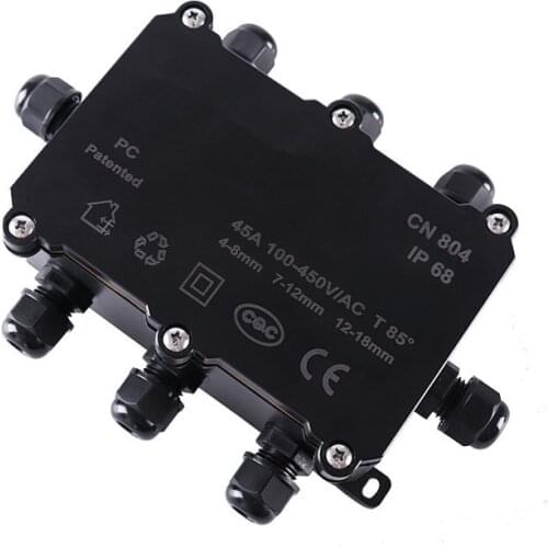 8 Way Outdoor Waterproof IP68 Electrical Cable Wire Connector Junction Box for Low/High Voltage Garden Light Accessories