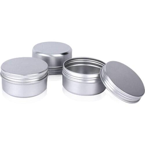 LUDA 12 Pack 80Ml Tins Containers Tea Aluminum Box Round Metal Lip Balm Balm Storage Box Jar Containers With Screw Cap For Lip